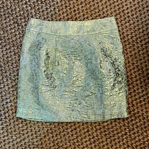 Johnnie B mini skirt, beautiful gold textured fabric,